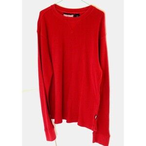 Vintage Craftsman Thermal Waffle Shirt Mens Large Red Waffle Knit Cotton